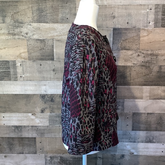 Studio Works Button Front Leopard Print Jacket - Picture 4 of 16